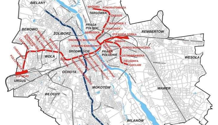 Схема метро варшавы 2022